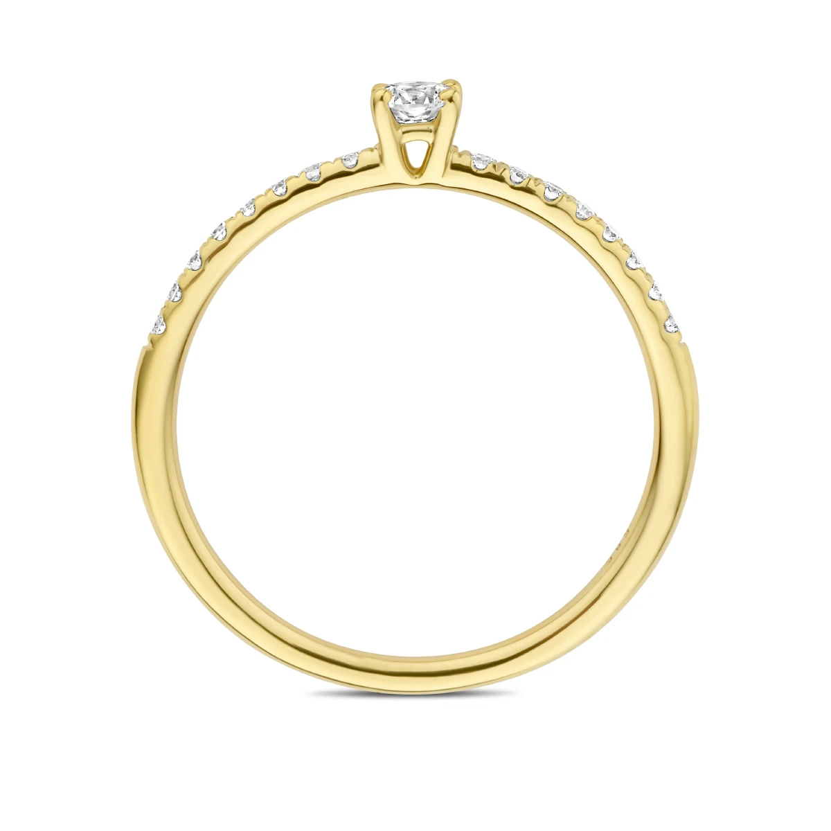 aanzoeksring diamant 0.30ct h si 14K geelgoud