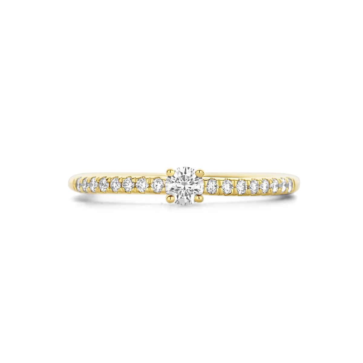 aanzoeksring diamant 0.30ct h si 14K geelgoud