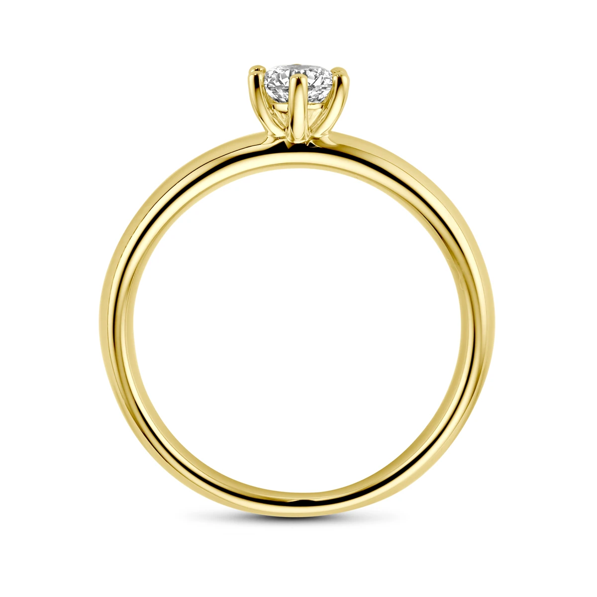 aanzoeksring diamant 0.33ct h si 14K geelgoud