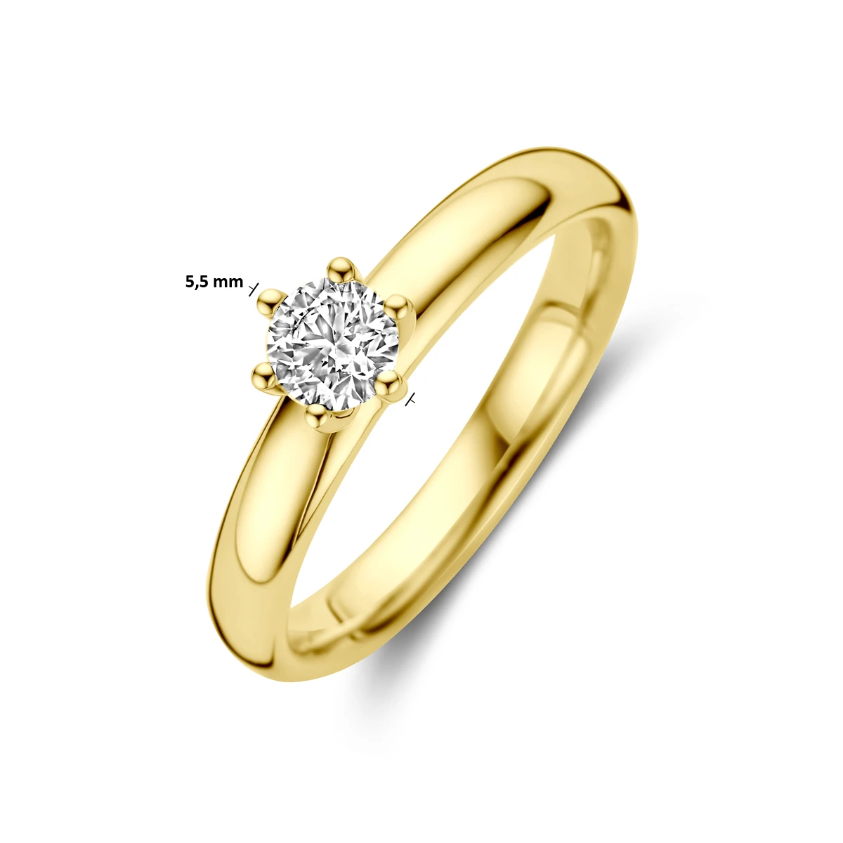 aanzoeksring diamant 0.33ct h si 14K geelgoud