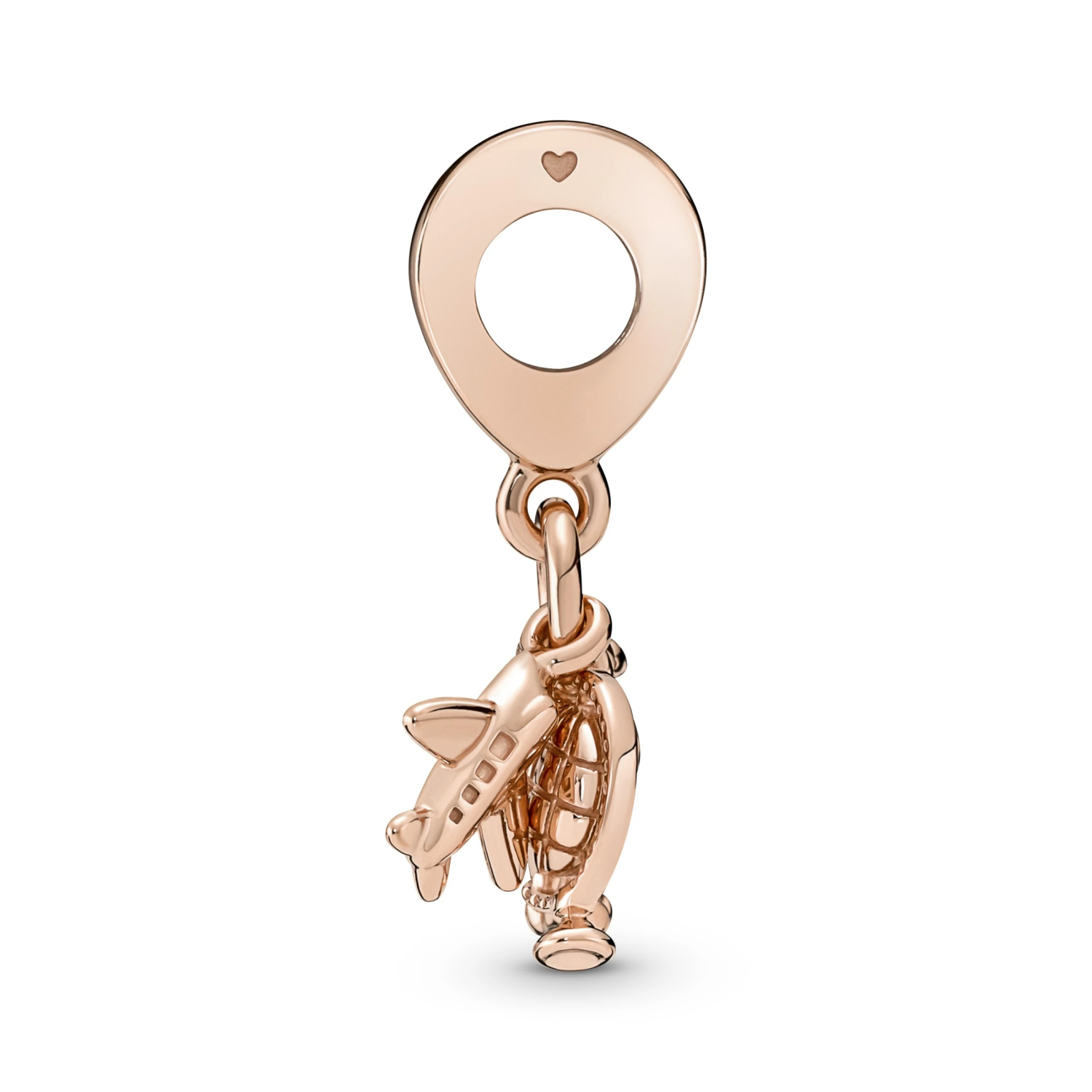 Airplane, Globe & Suitcase Triple Dangle Charm