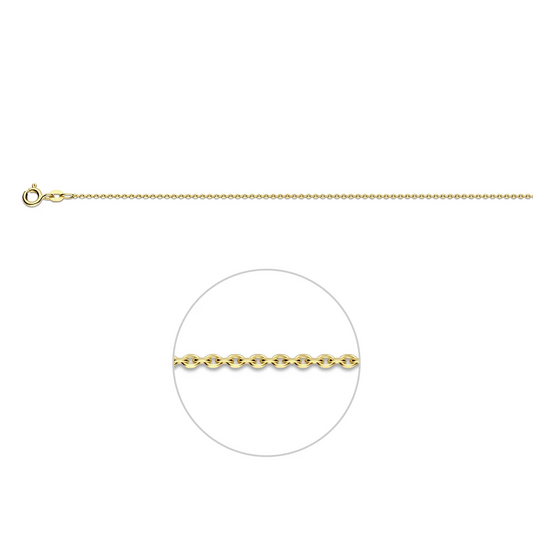 anker gediamanteerd 1,1 mm 14K geelgoud