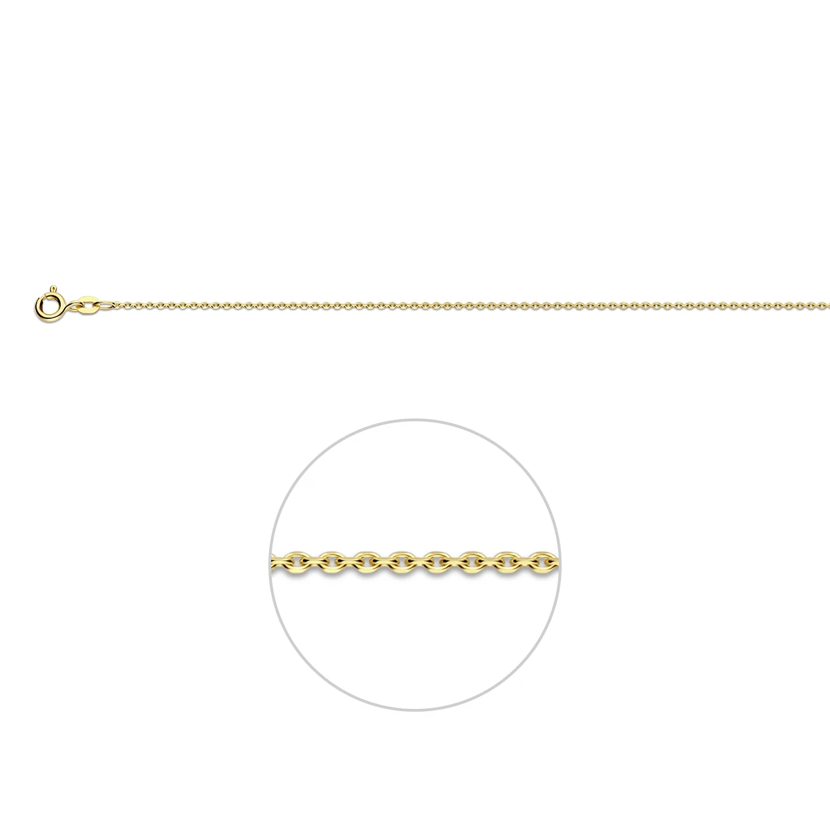 anker gediamanteerd 1,1 mm 14K geelgoud