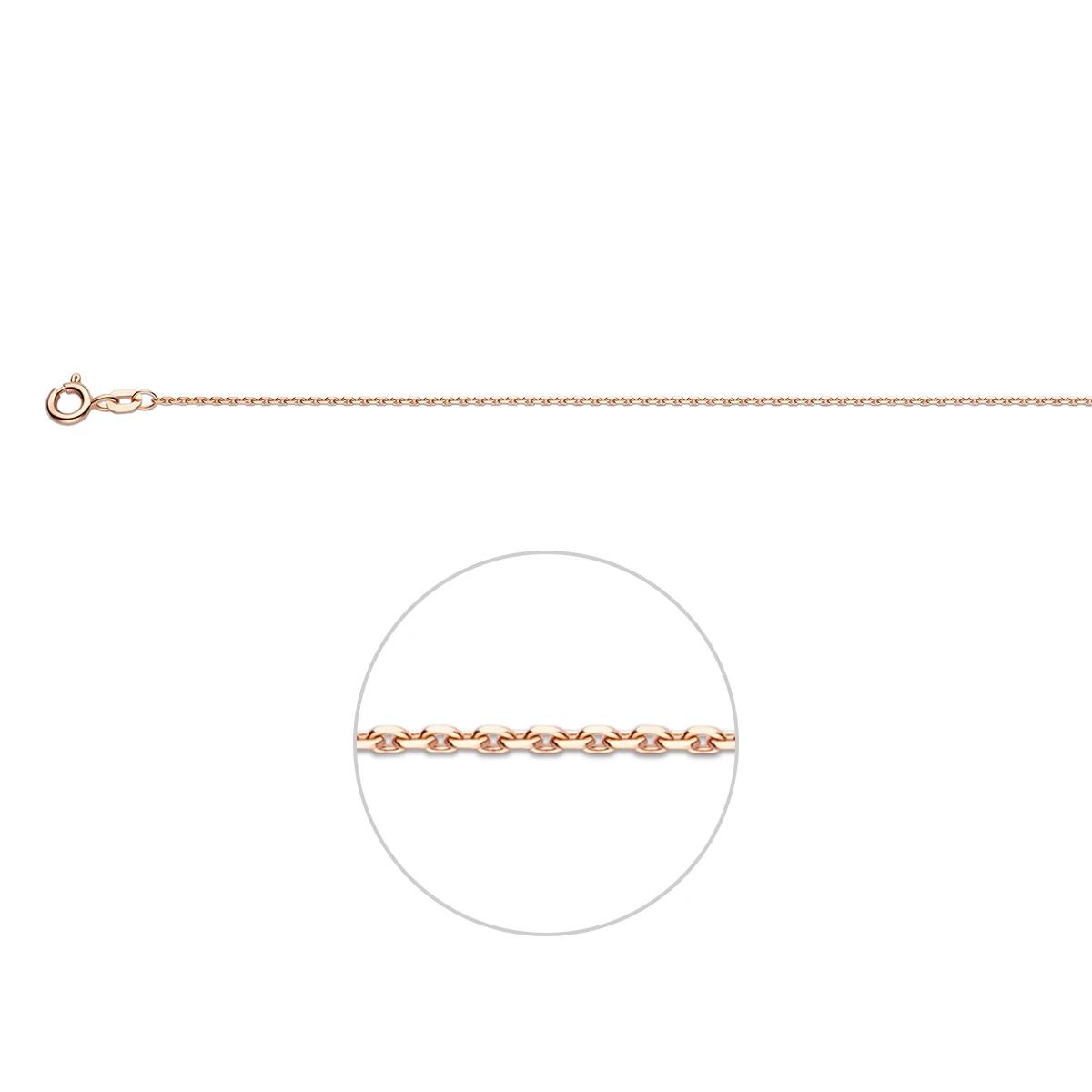 anker gediamanteerd 1,1 mm 14K roségoud