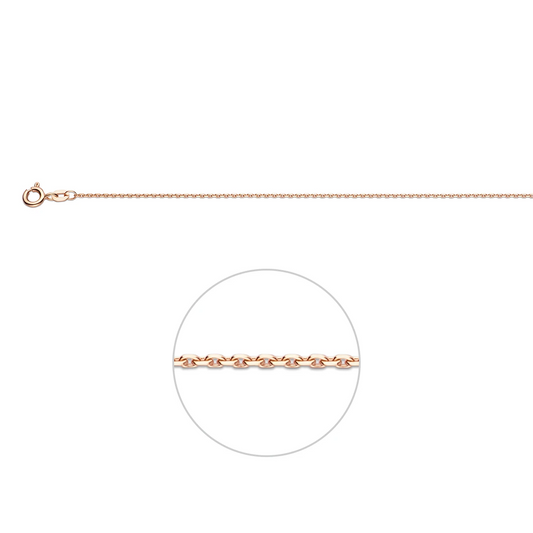 anker gediamanteerd 1,1 mm 14K roségoud