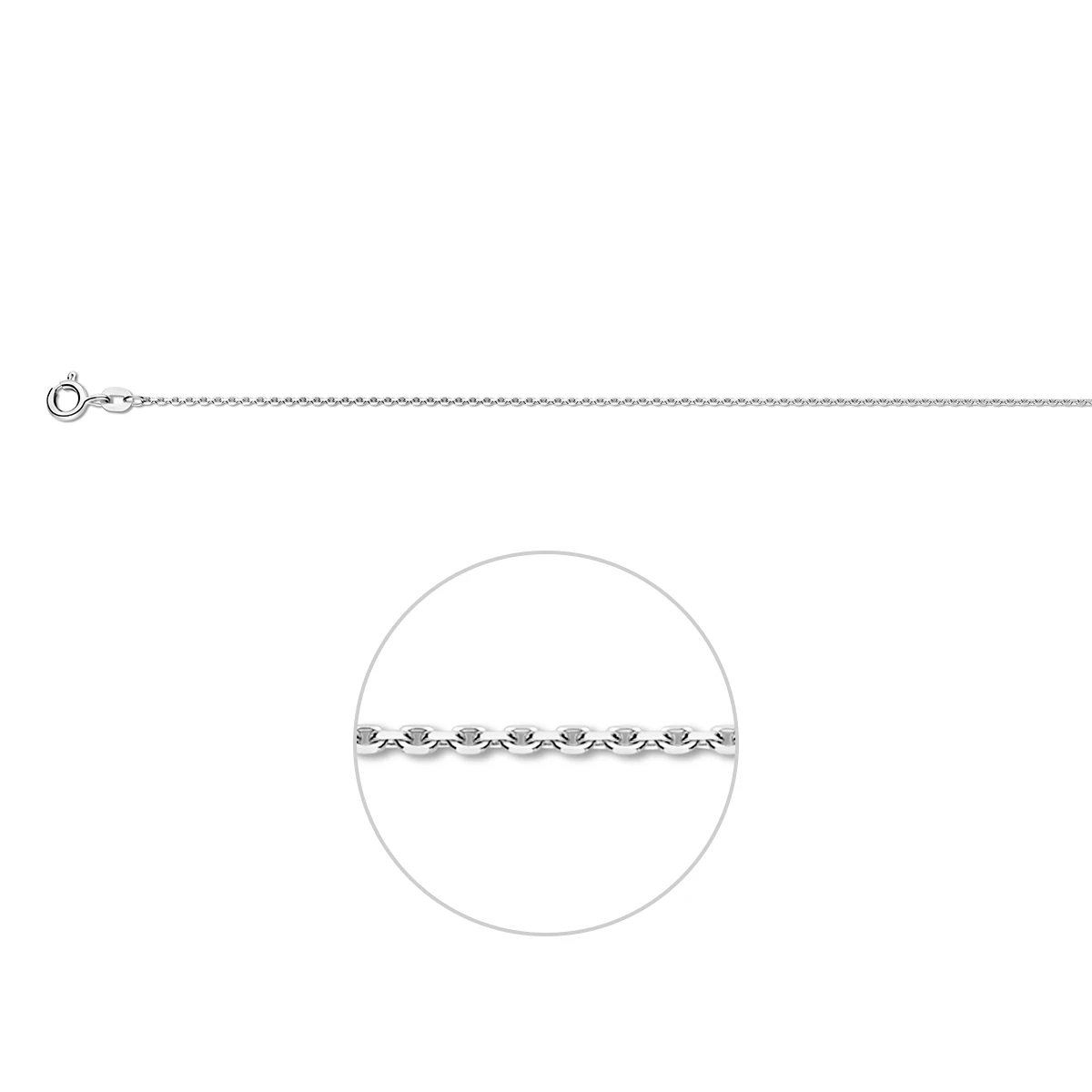 anker gediamanteerd 1,1 mm 14K witgoud