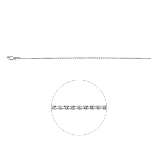 anker gediamanteerd 1,1 mm zilver gerhodineerd