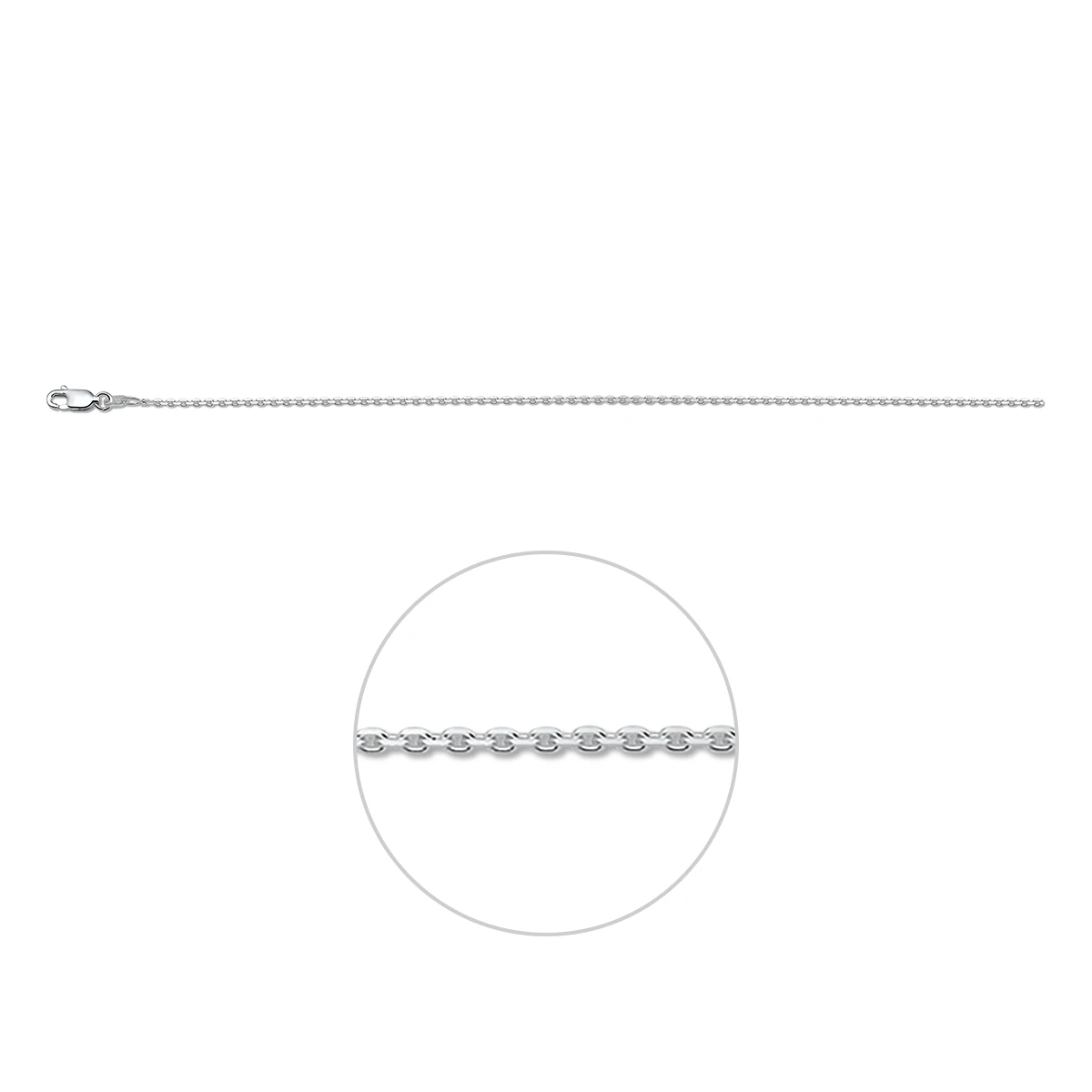 anker gediamanteerd 1,1 mm zilver wit
