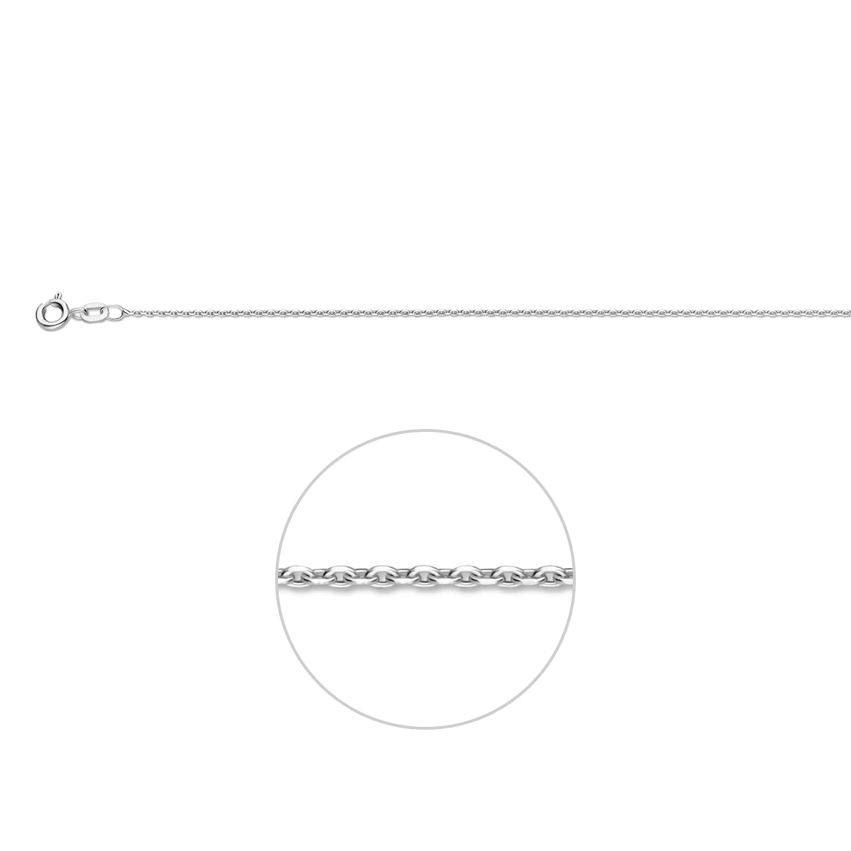 anker gediamanteerd 1,1 mm zilver wit