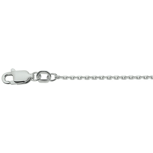 anker gediamanteerd 1,3 mm zilver gerhodineerd