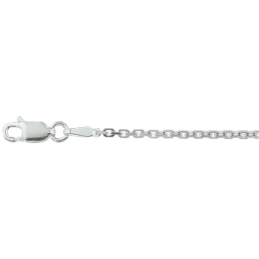 anker gediamanteerd 1,6 mm zilver wit