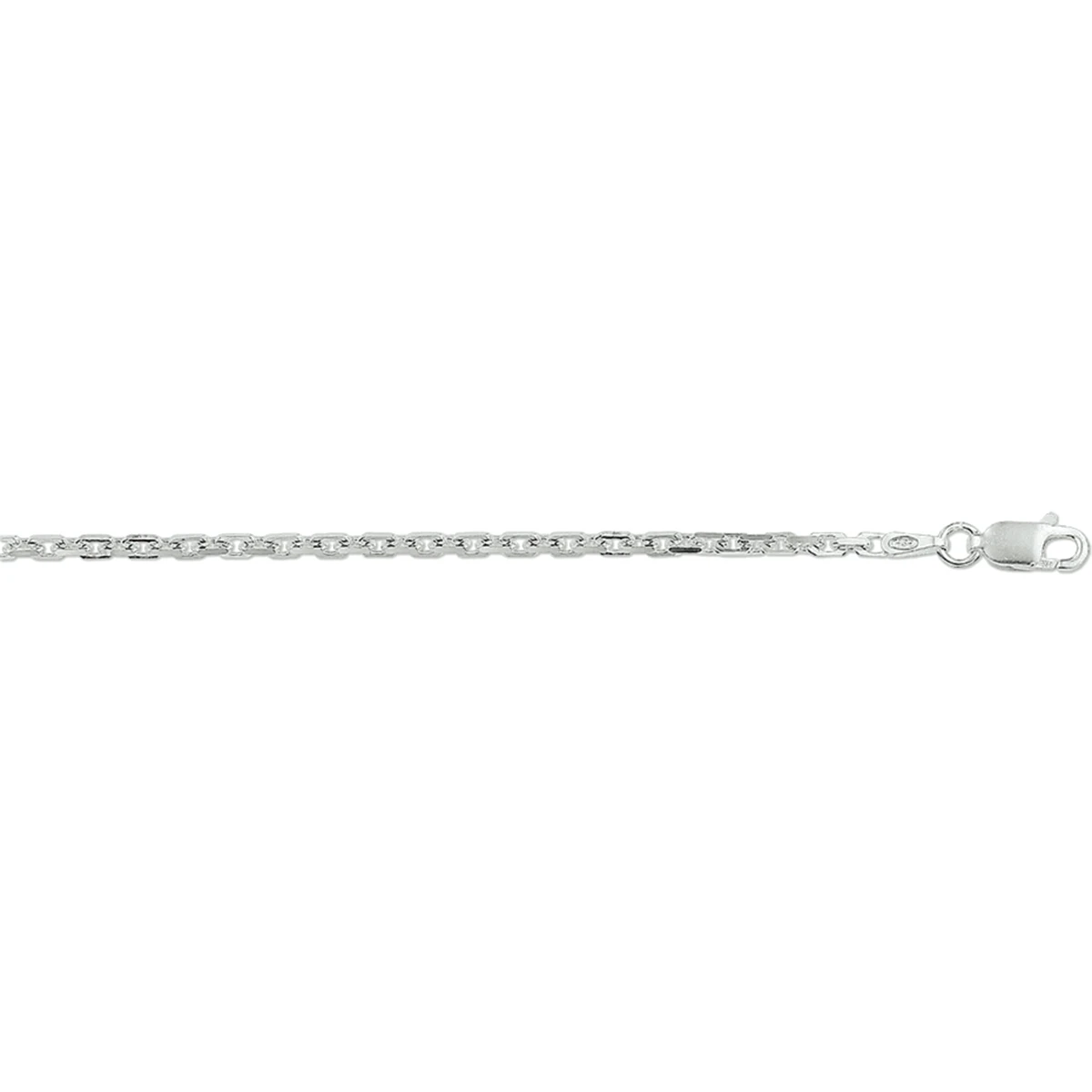 anker gediamanteerd 2,1 mm zilver wit