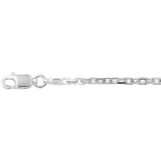 anker gediamanteerd 2,1 mm zilver wit