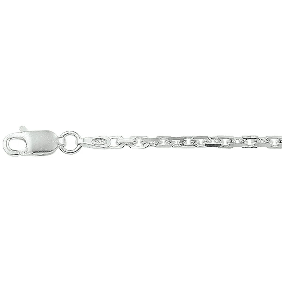 anker gediamanteerd 2,1 mm zilver wit