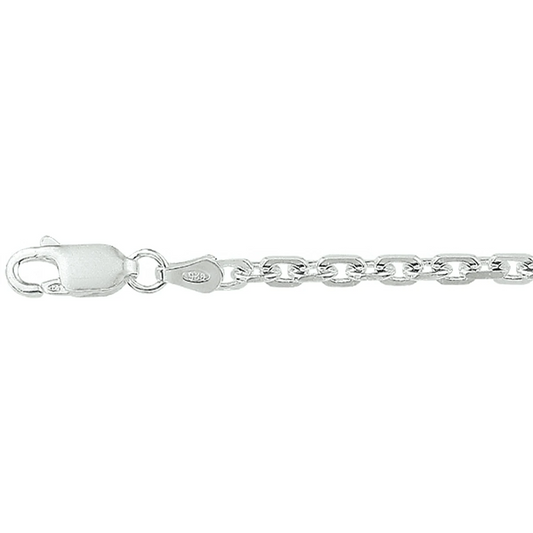 anker gediamanteerd 2,5 mm zilver wit
