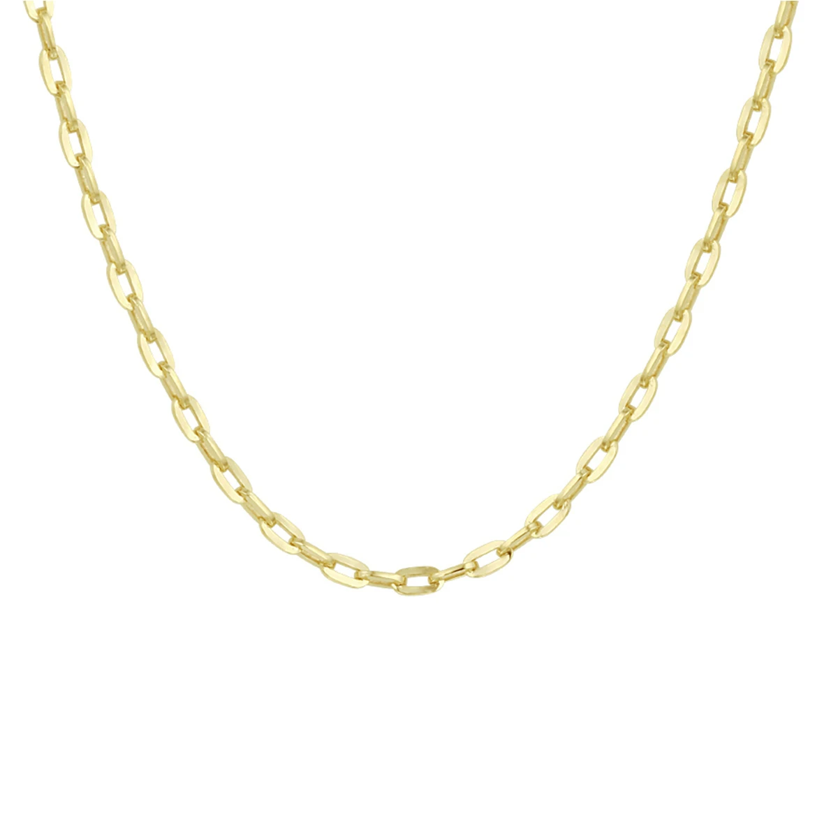 collier anker massief 3,0 mm 45 cm silgold (geel met zilverkern)