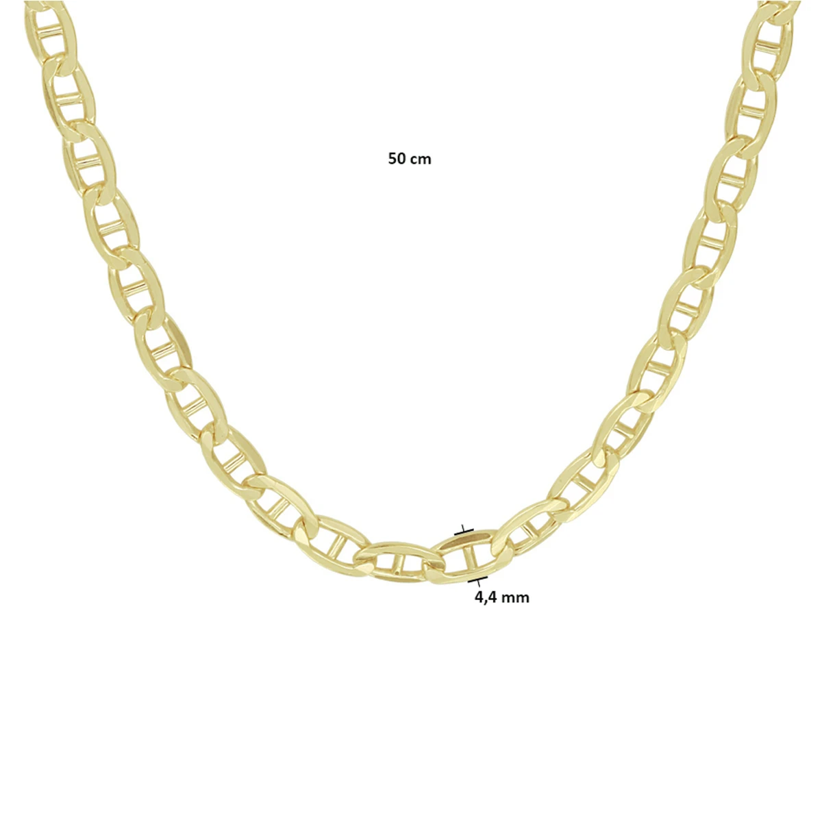 anker massief 4,2 mm silgold (geel met zilverkern)