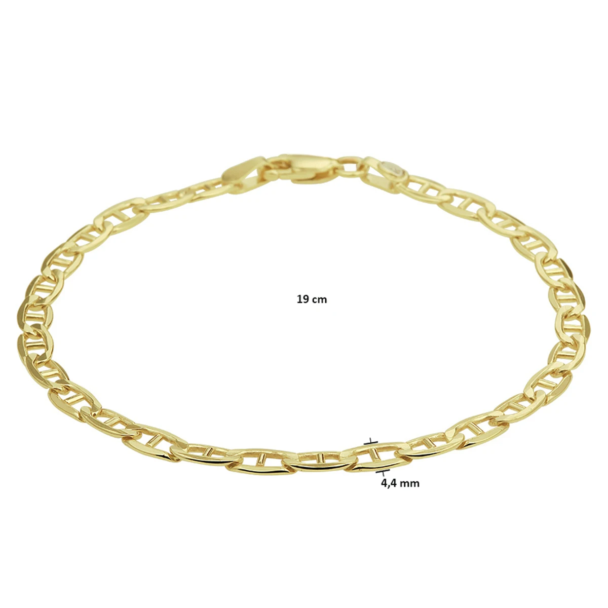 anker massief 4,2 mm silgold (geel met zilverkern)