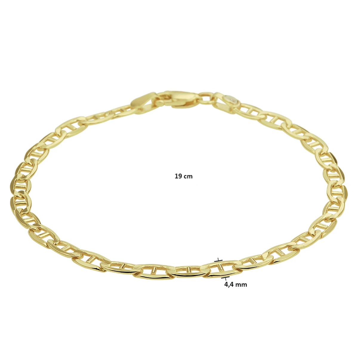anker massief 4,2 mm silgold (geel met zilverkern)