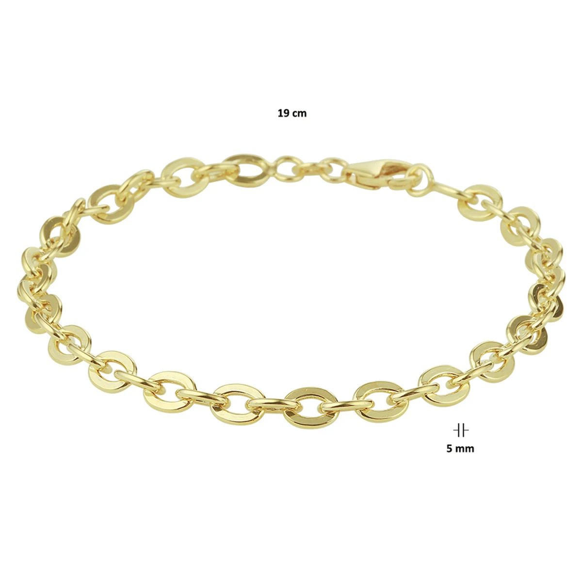 anker massief 5,0 mm silgold (geel met zilverkern)