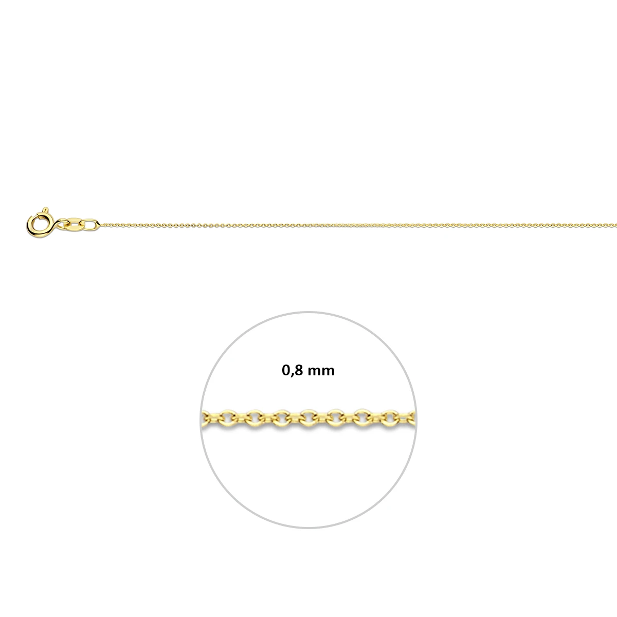 anker plat 0,8 mm 14K geelgoud