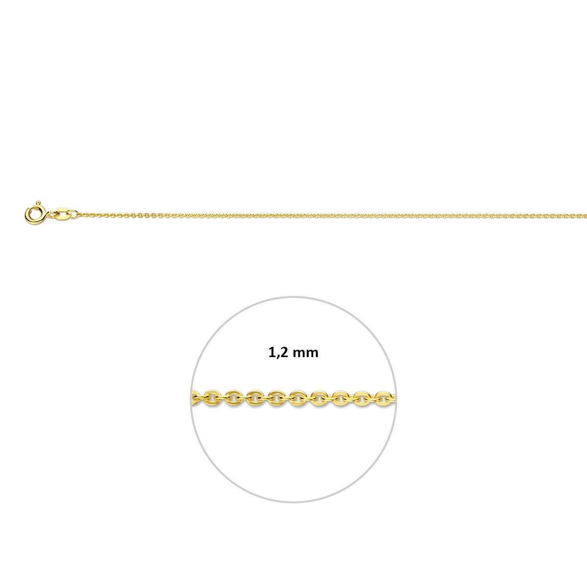 anker plat 1,2 mm 14K geelgoud