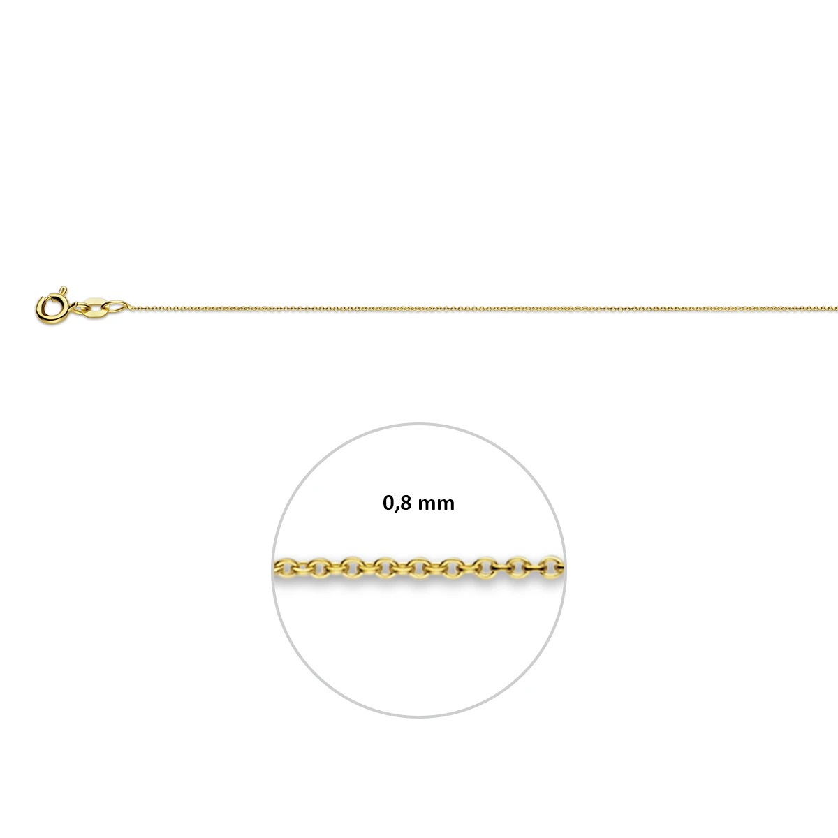 anker rond 0,8 mm 14K geelgoud