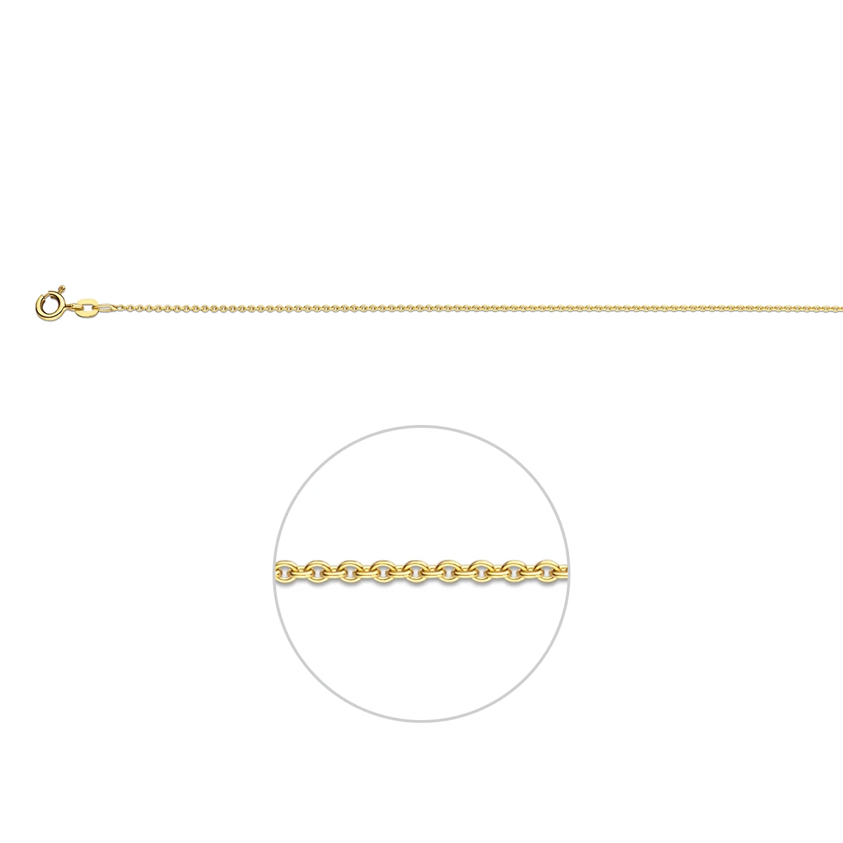 anker rond 1,1 mm 14K geelgoud
