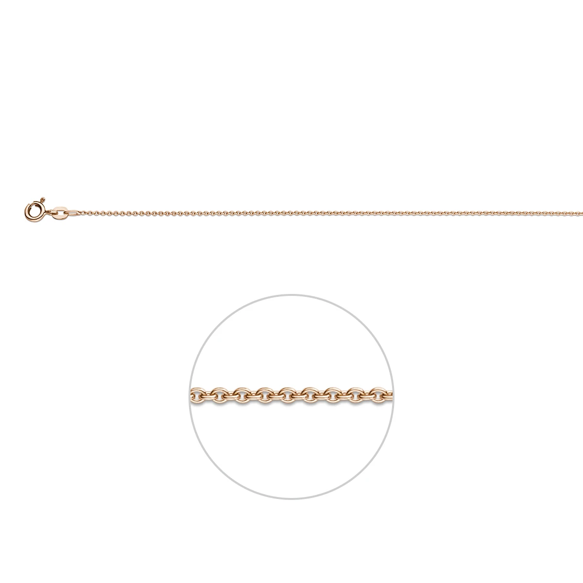 anker rond 1,1 mm 14K roségoud