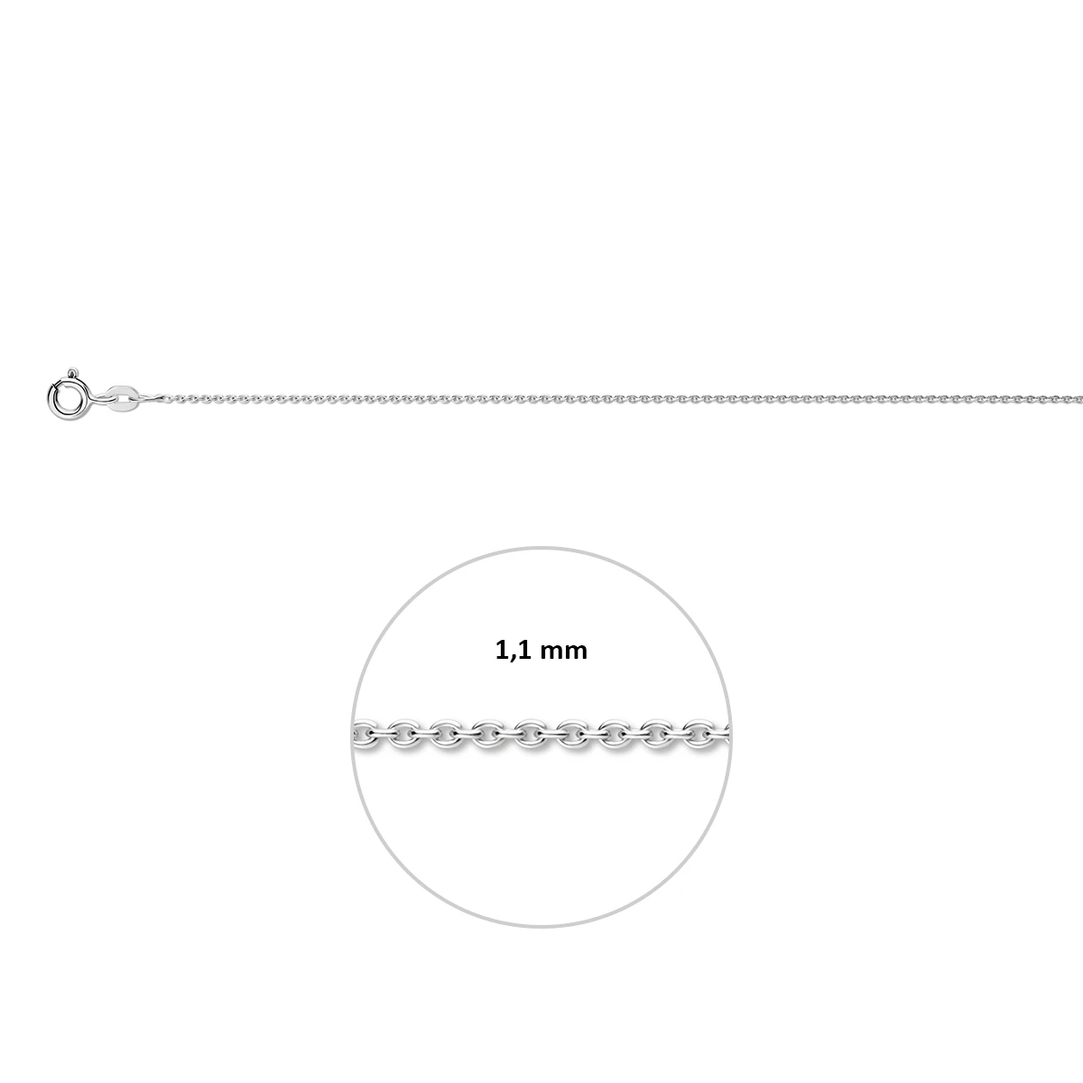 anker rond 1,1 mm 14K witgoud