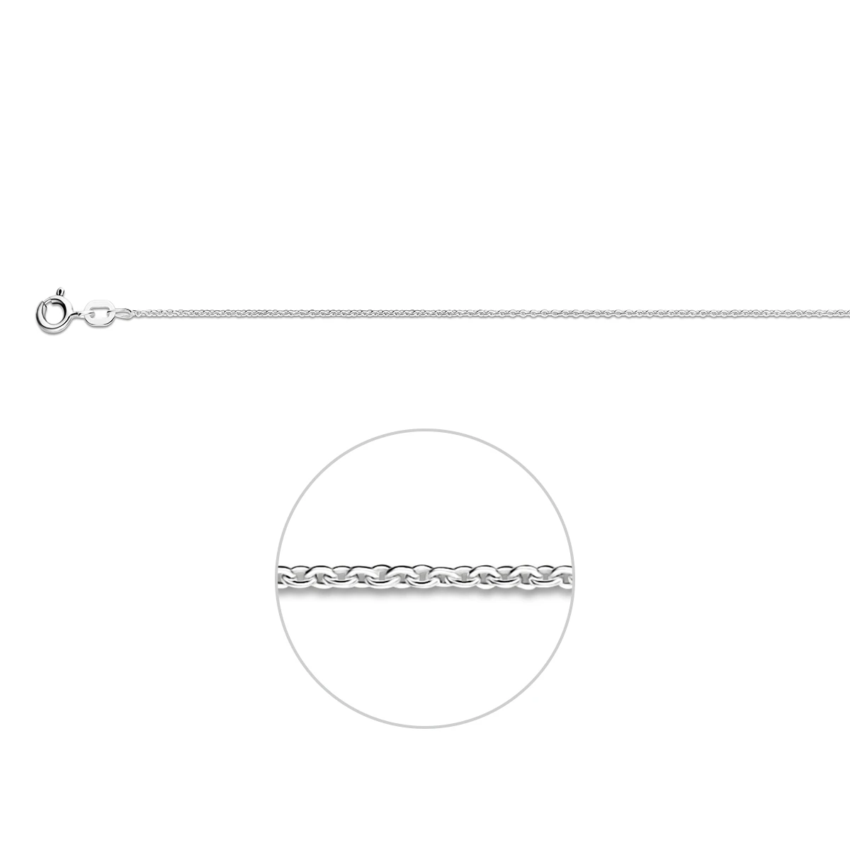 anker rond 1,1 mm zilver wit