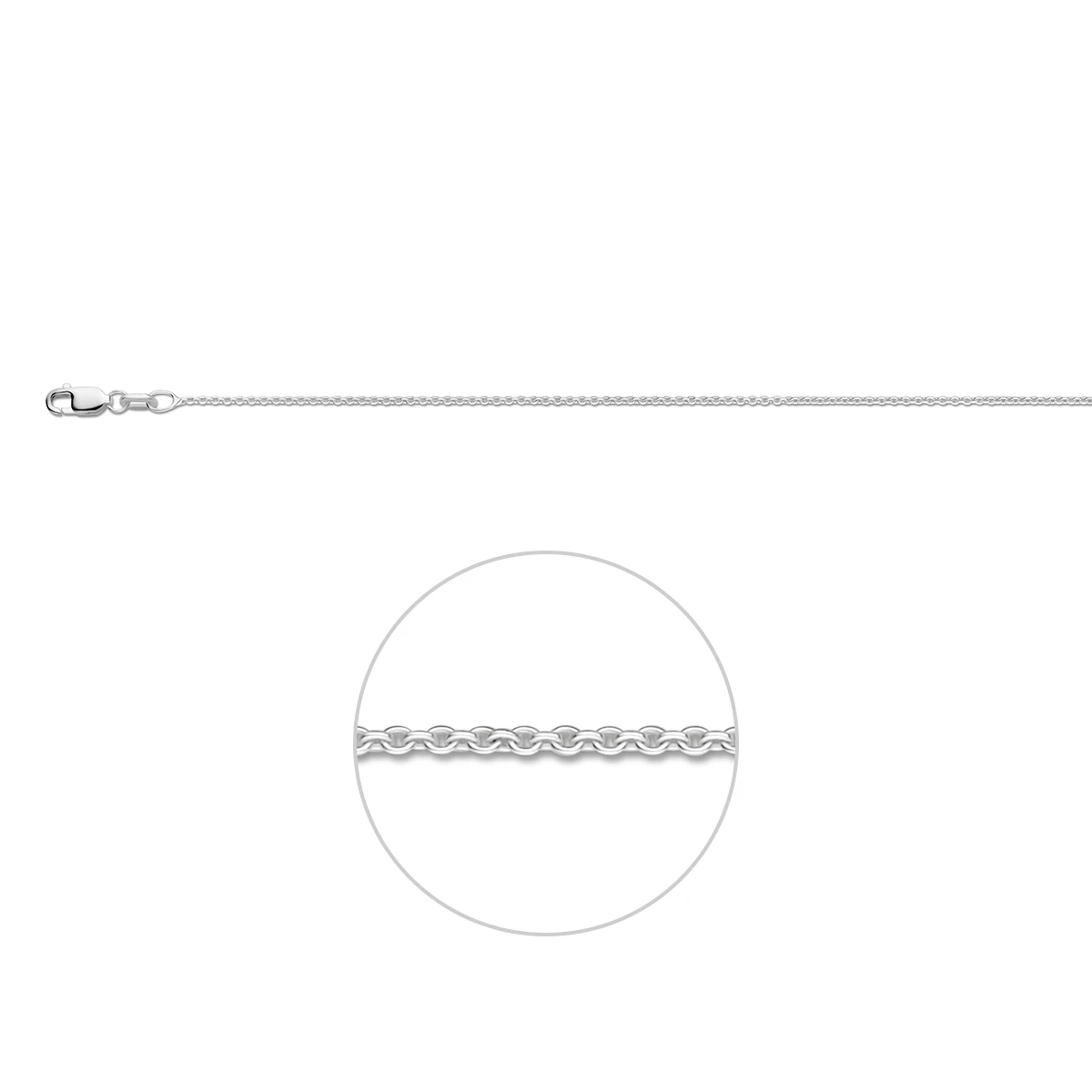 anker rond 1,1 mm zilver wit
