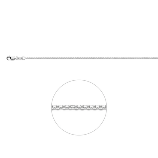 anker rond 1,1 mm zilver wit