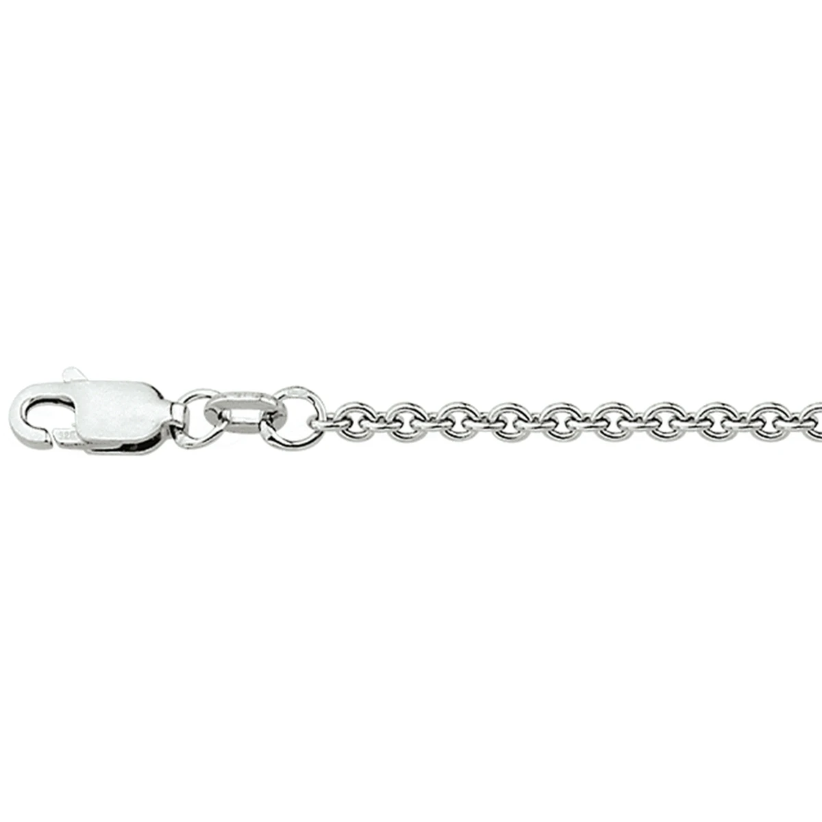 anker rond 2,3 mm zilver gerhodineerd