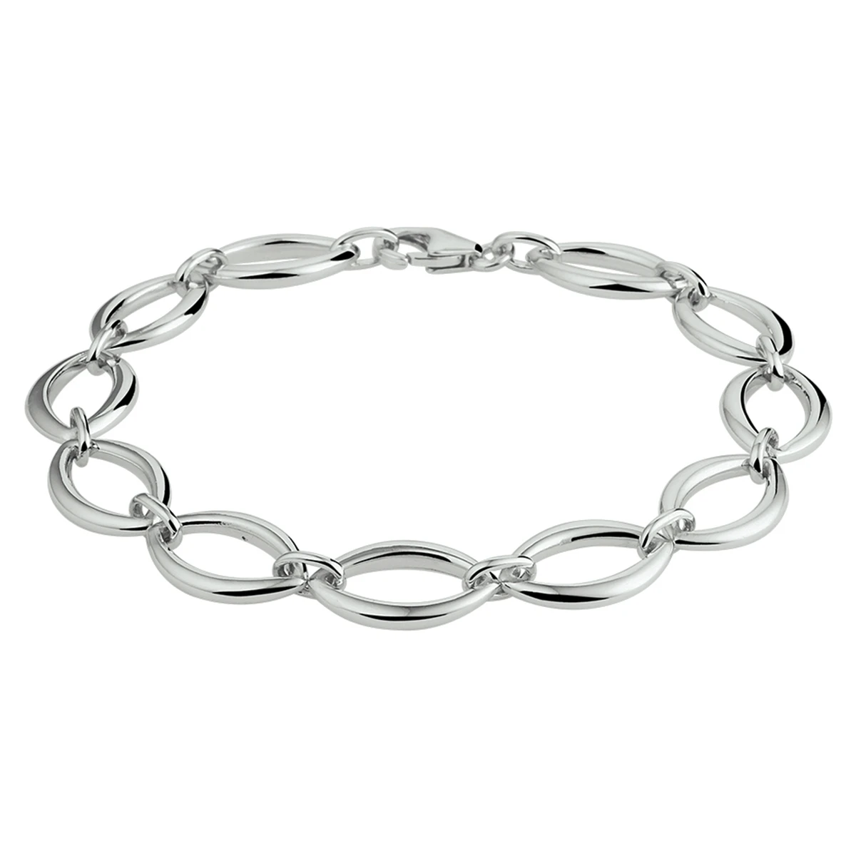 armband 10 mm 19 cm zilver gerhodineerd