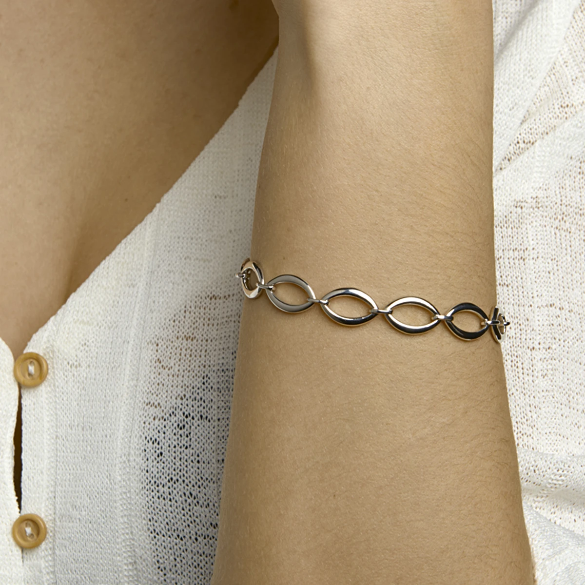 armband 10 mm 19 cm zilver gerhodineerd