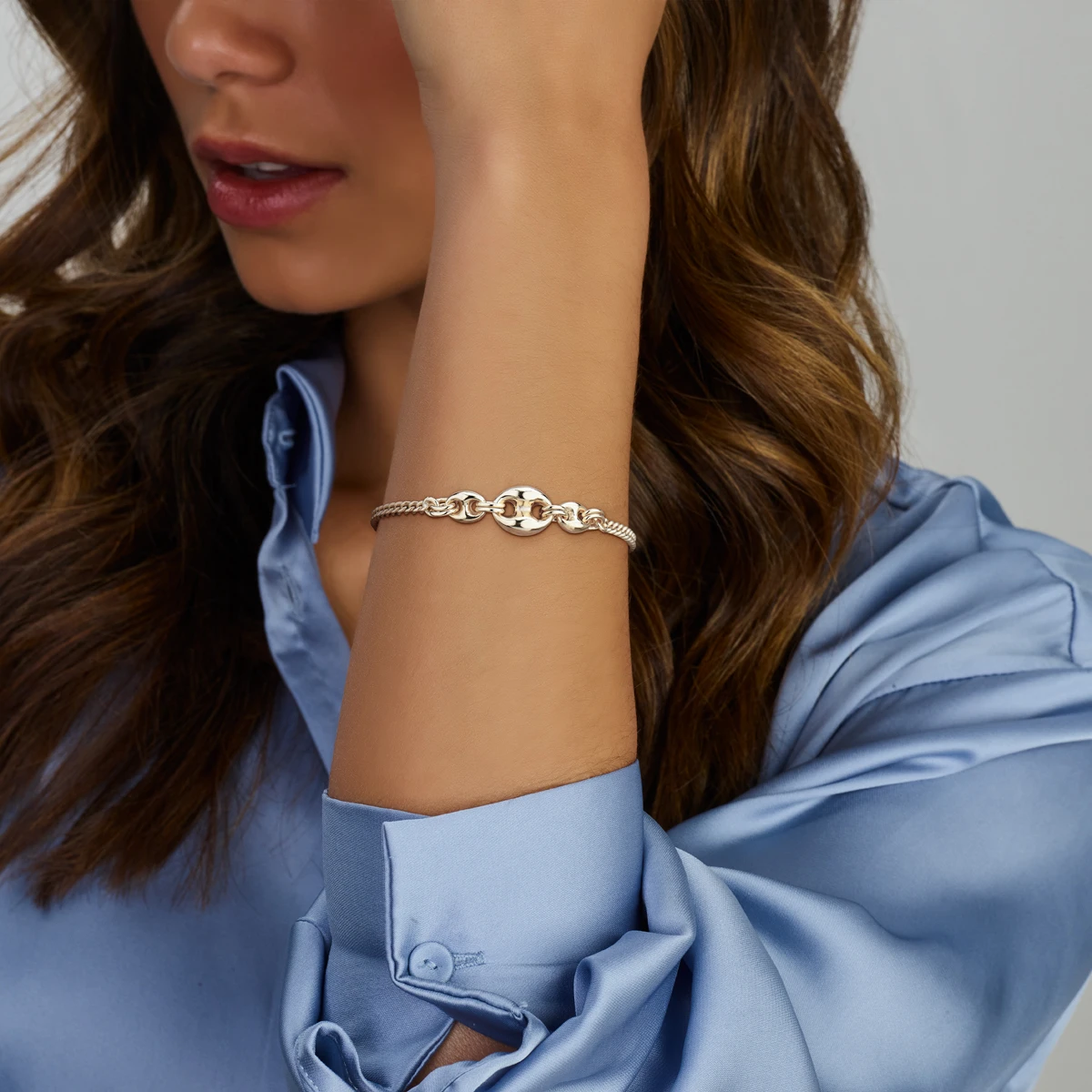 armband 10,5 mm 16 + 3 cm zilver gerhodineerd