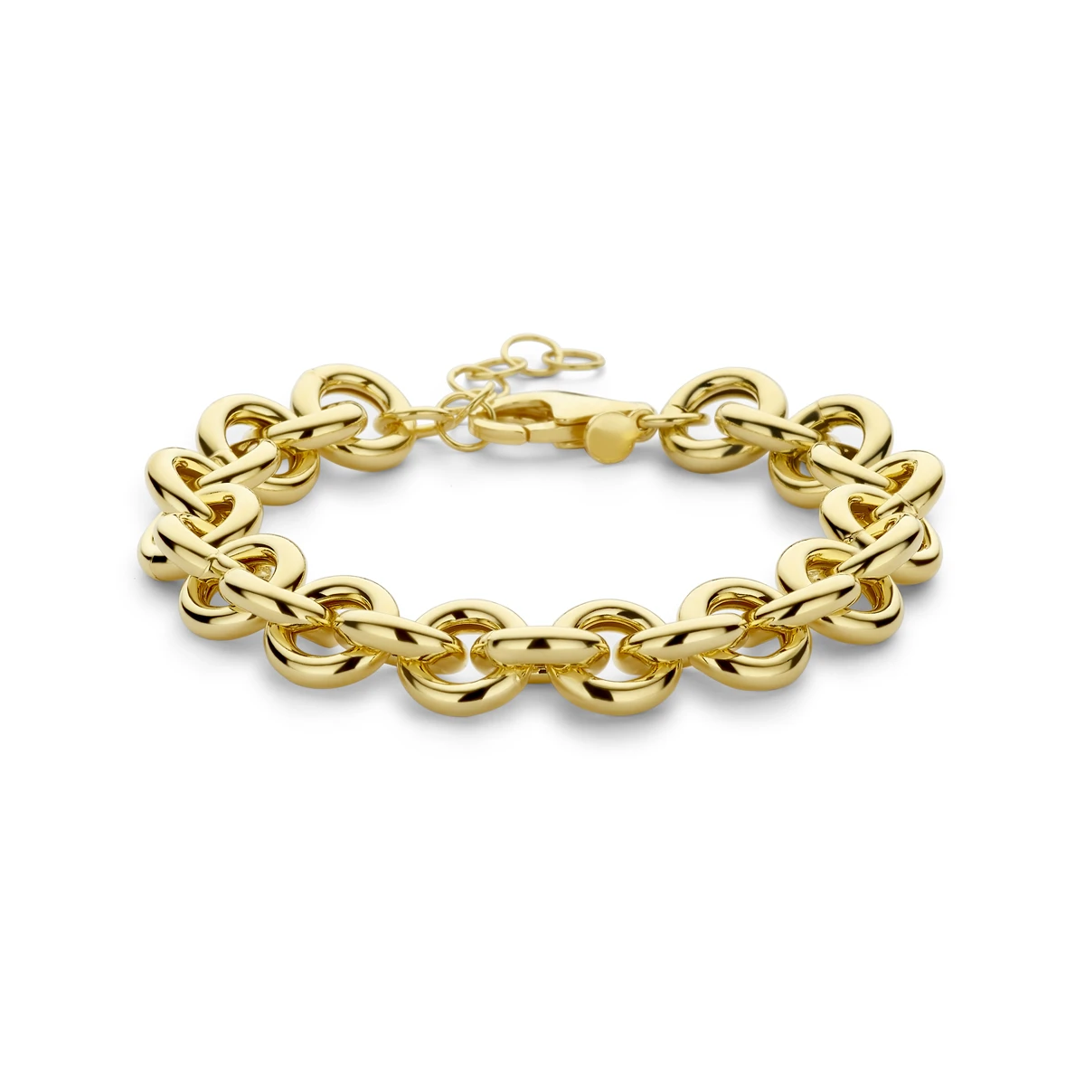 armband 11 mm 17 + 3 cm 3 micron zilver verguld (geel)