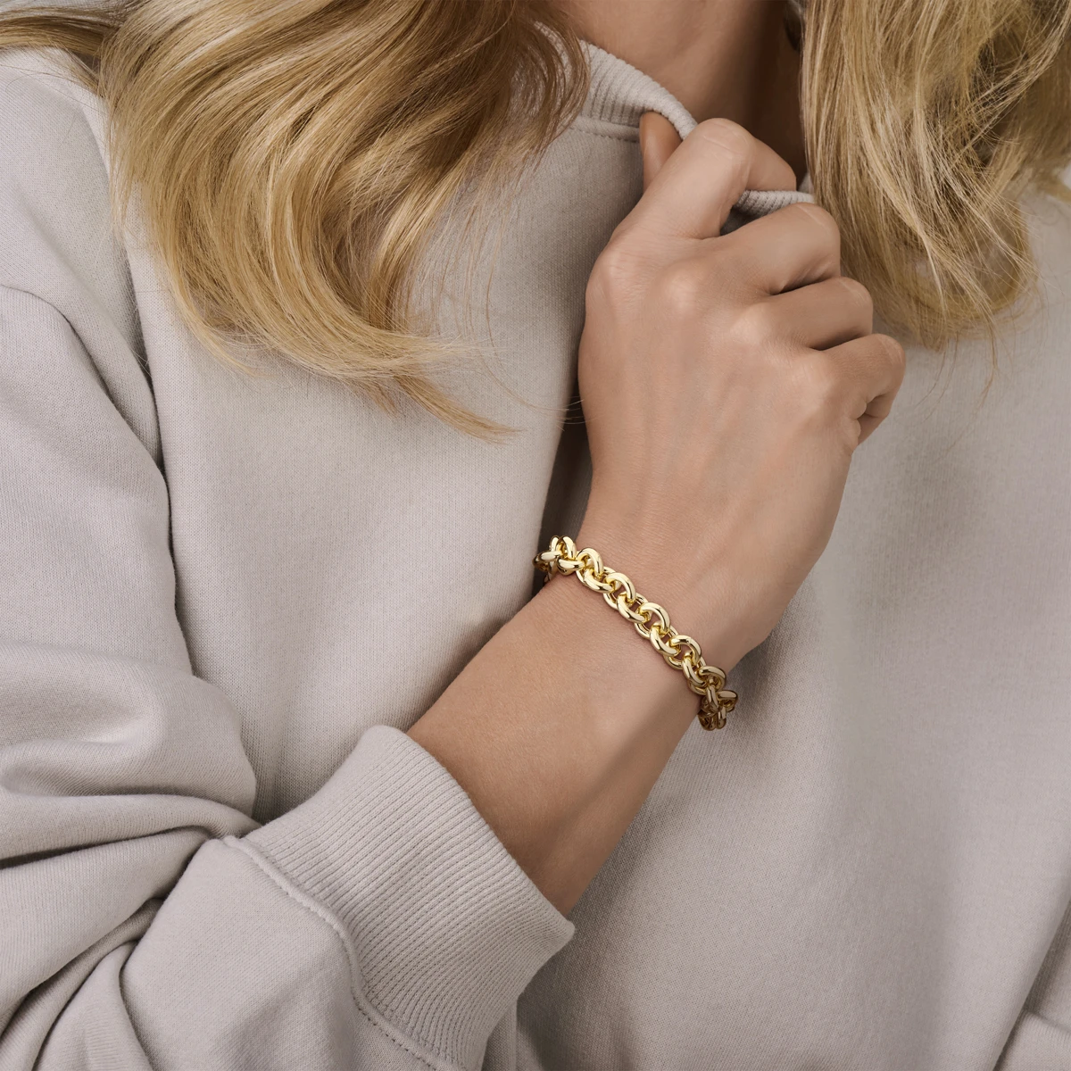 armband 11 mm 17 + 3 cm 3 micron zilver verguld (geel)