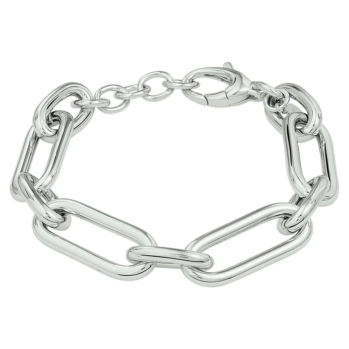 armband 11,5 mm 17,5 + 2 cm zilver gerhodineerd