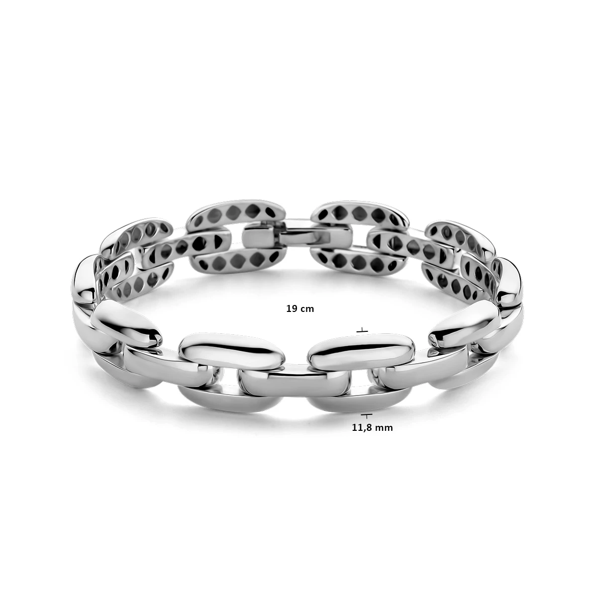 armband 11,8 mm 19 cm zilver gerhodineerd