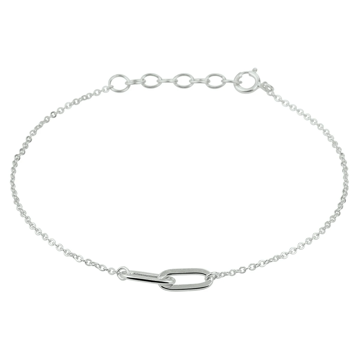armband 1,2 mm 16,5 + 2 cm zilver gerhodineerd