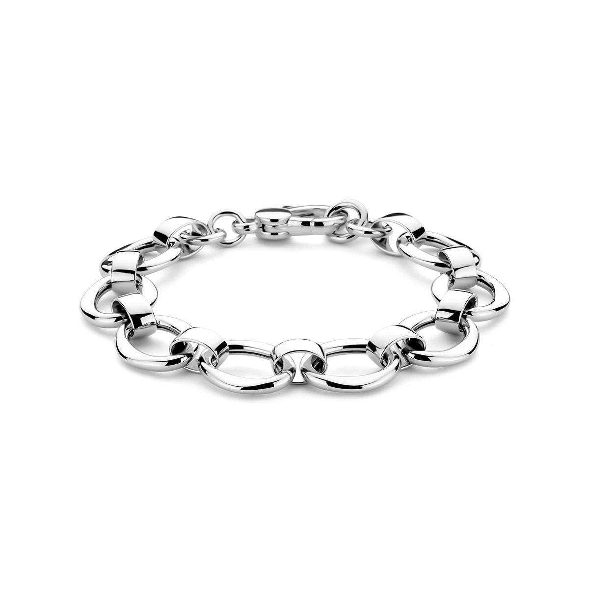 armband 13,5 mm 19 cm zilver gerhodineerd
