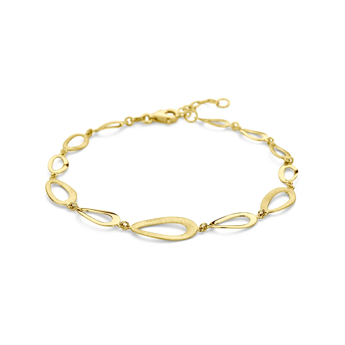 armband 17 + 2 cm poli/mat 14K geelgoud