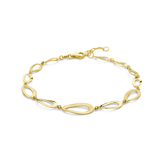 armband 17 + 2 cm poli/mat 14K geelgoud