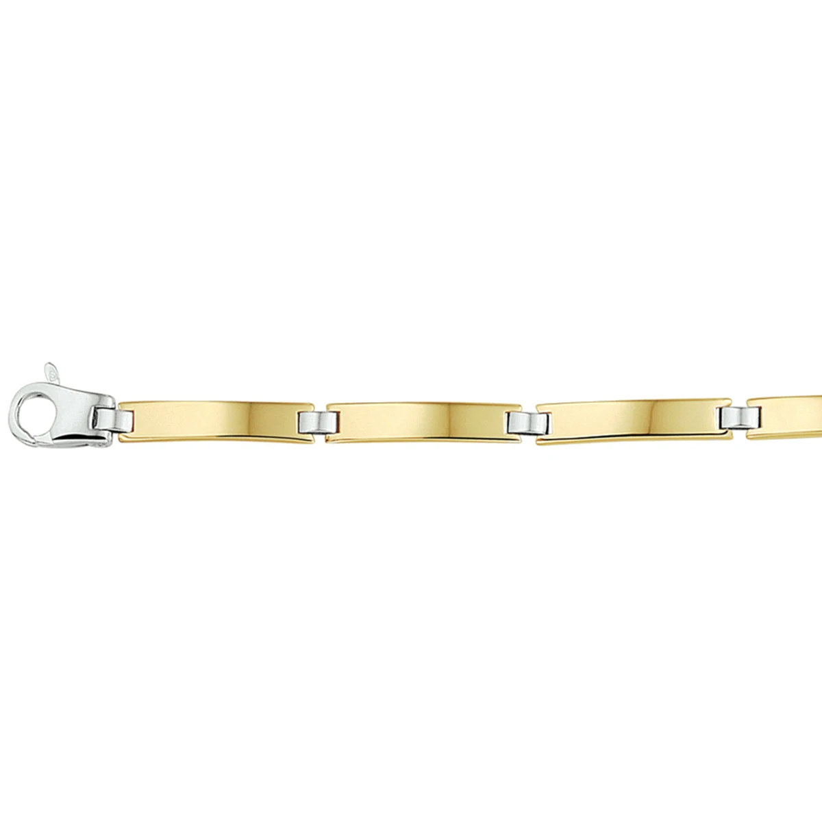armband 19 cm 14K bicolor goud geel/wit