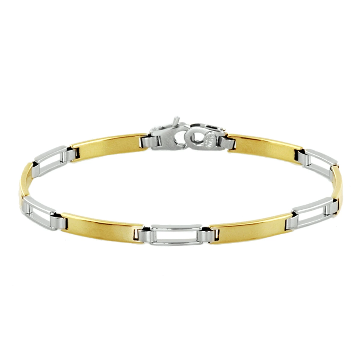 armband 19 cm 14K bicolor goud geel/wit