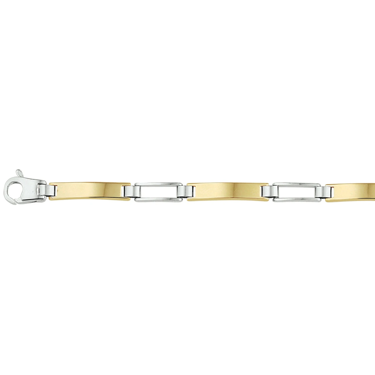 armband 19 cm 14K bicolor goud geel/wit