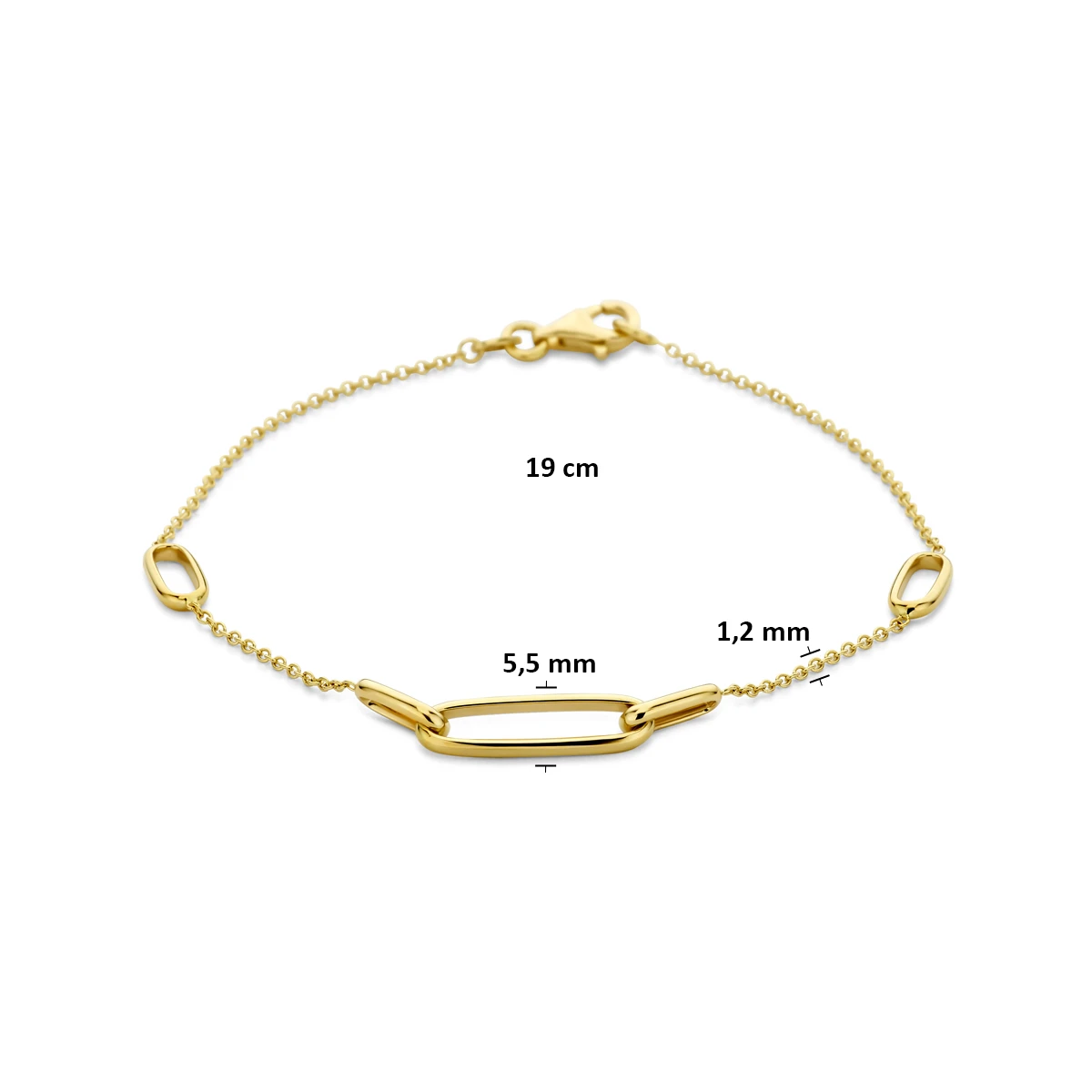armband 19 cm 14K geelgoud