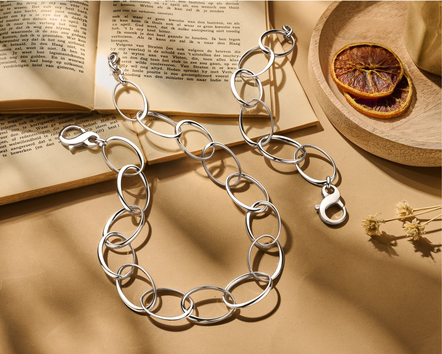 armband 23 mm 22 cm zilver gerhodineerd